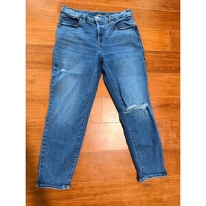 Lucky Brand Skinny Jeans Stretch Denim Mid Rise Dark‎ Whiskered Wash 12 31